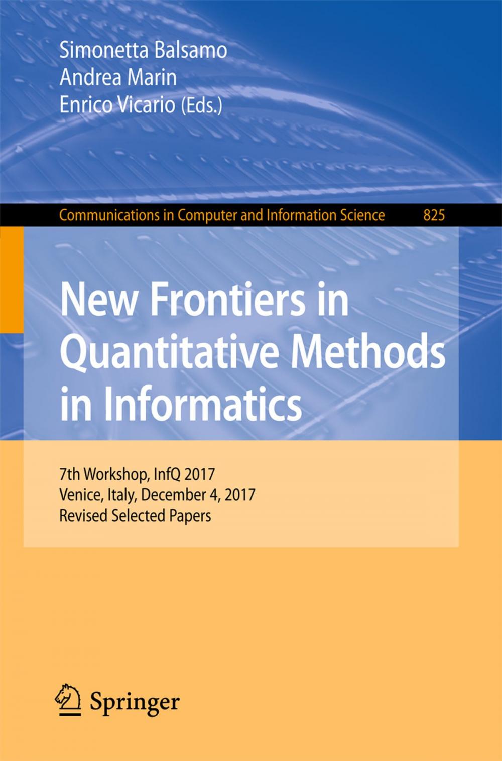 Big bigCover of New Frontiers in Quantitative Methods in Informatics