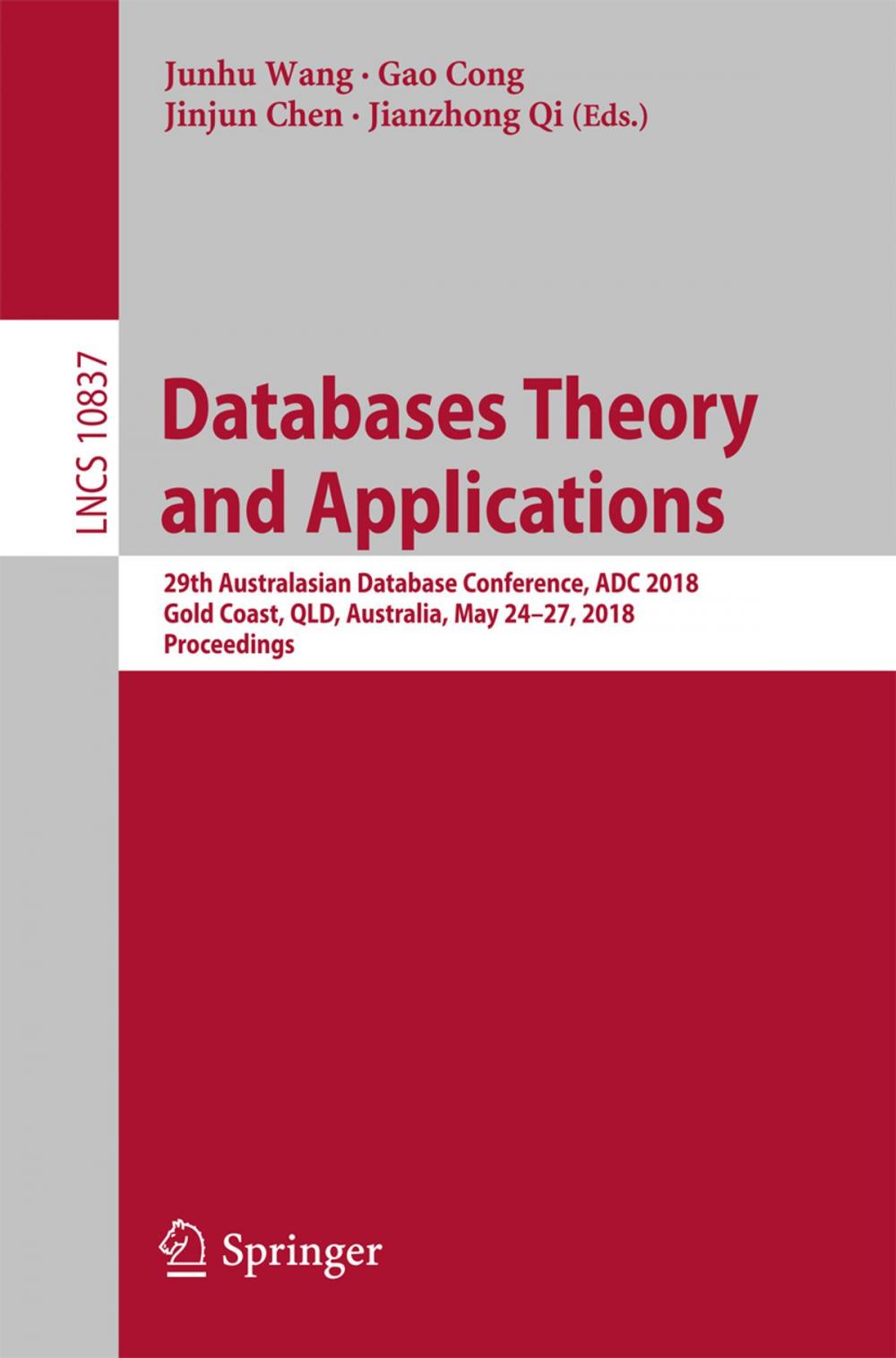 Big bigCover of Databases Theory and Applications