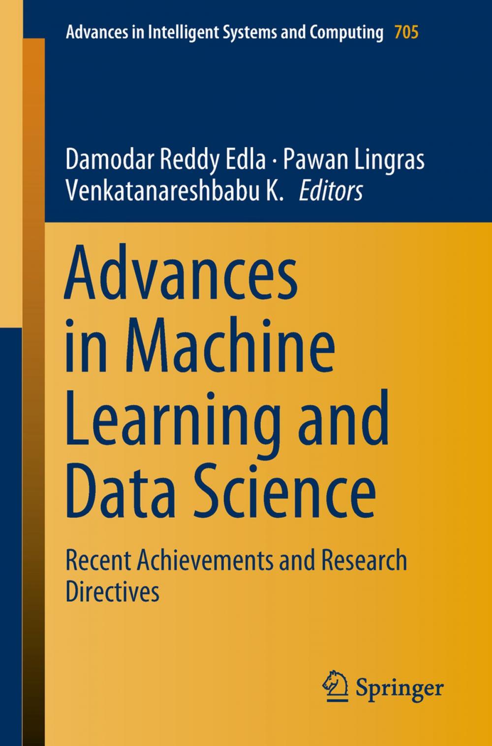 Big bigCover of Advances in Machine Learning and Data Science