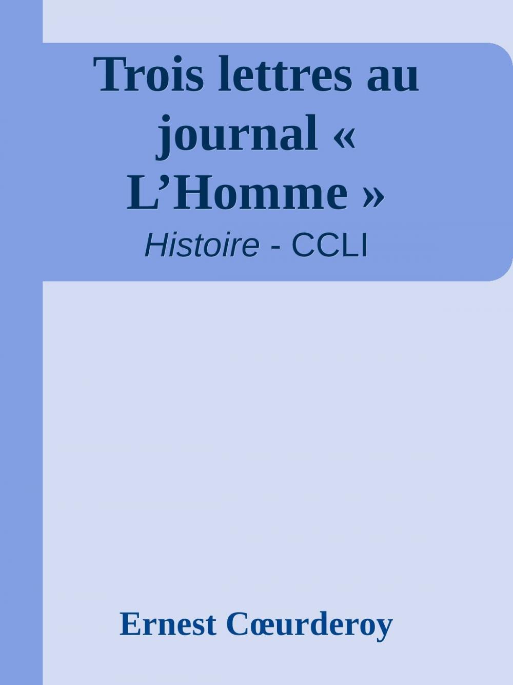 Big bigCover of Trois lettres au journal L’Homme