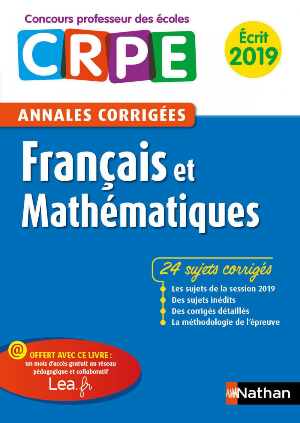 Big bigCover of Ebook - Annales CRPE Français et Mathématiques 2019