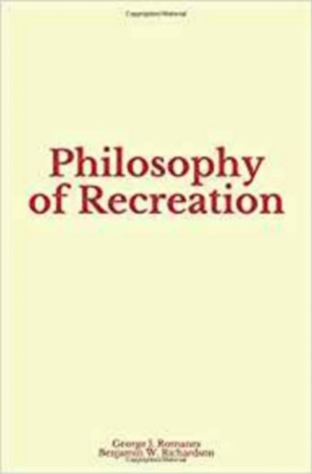 Big bigCover of Philosophy of Recreation