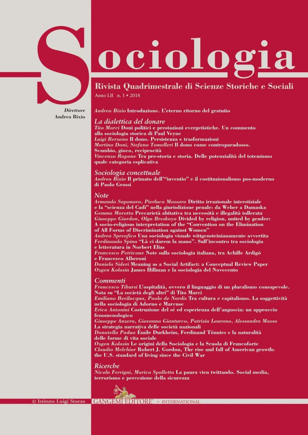 Big bigCover of Sociologia n.1/2018