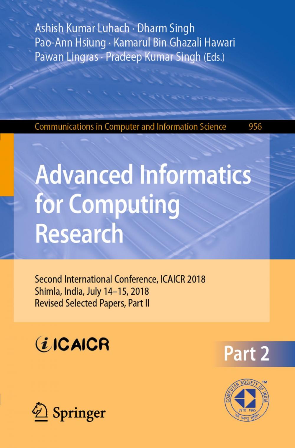 Big bigCover of Advanced Informatics for Computing Research