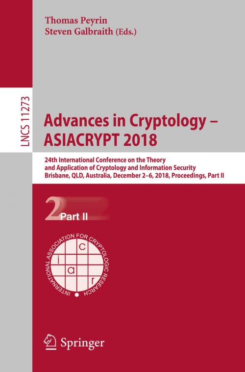 Cover of the book Advances in Cryptology – ASIACRYPT 2018 by , Springer International Publishing