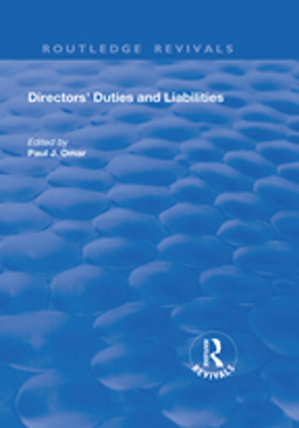 Big bigCover of Directors' Duties and Liabilities