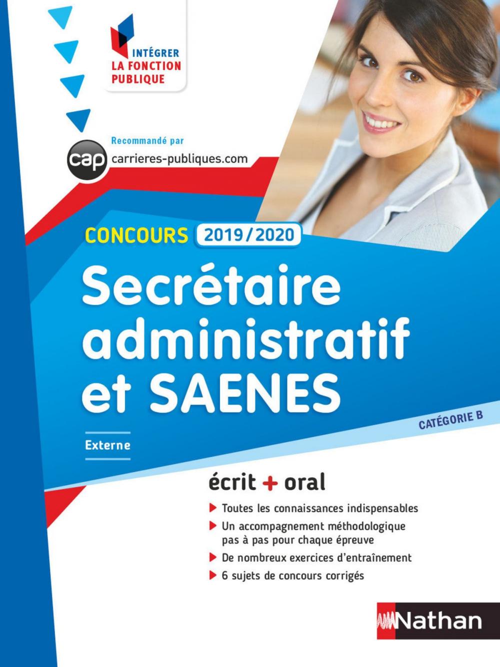 Big bigCover of Secrétaire administratif et SAENES - Catégorie B - Intégrer la fonction publique - 2019/2020