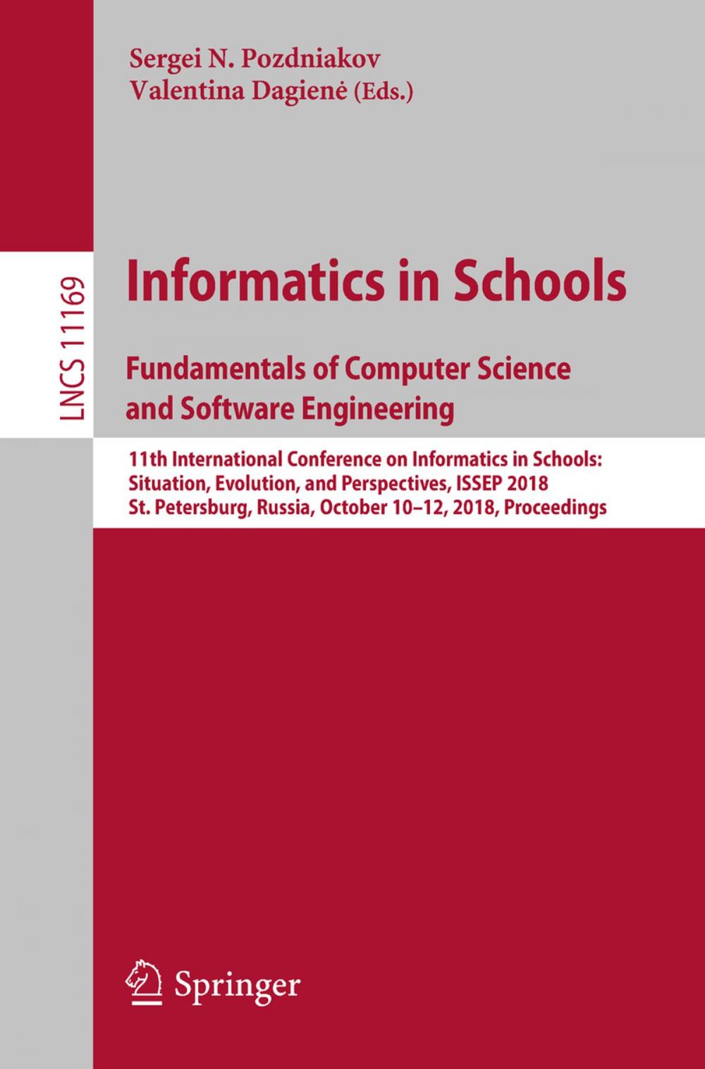 Big bigCover of Informatics in Schools. Fundamentals of Computer Science and Software Engineering