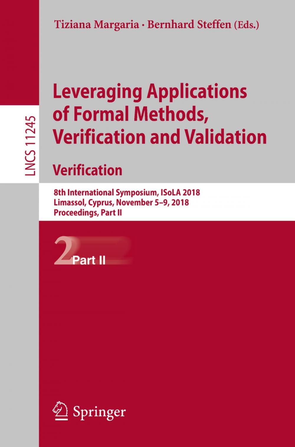 Big bigCover of Leveraging Applications of Formal Methods, Verification and Validation. Verification