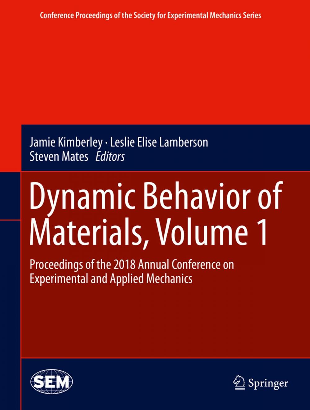 Big bigCover of Dynamic Behavior of Materials, Volume 1