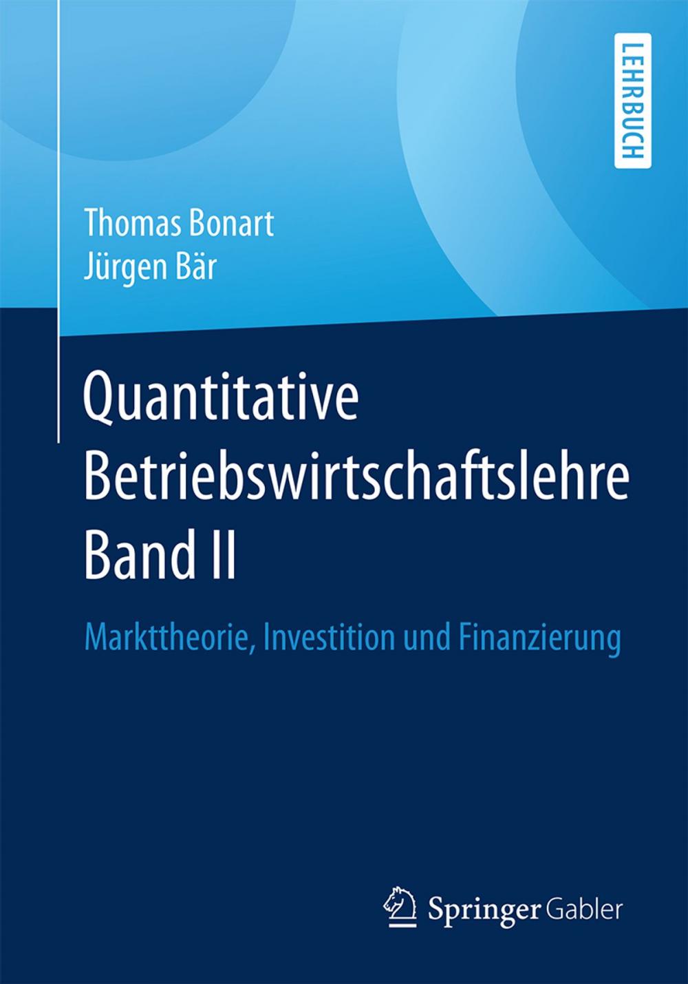 Big bigCover of Quantitative Betriebswirtschaftslehre Band II