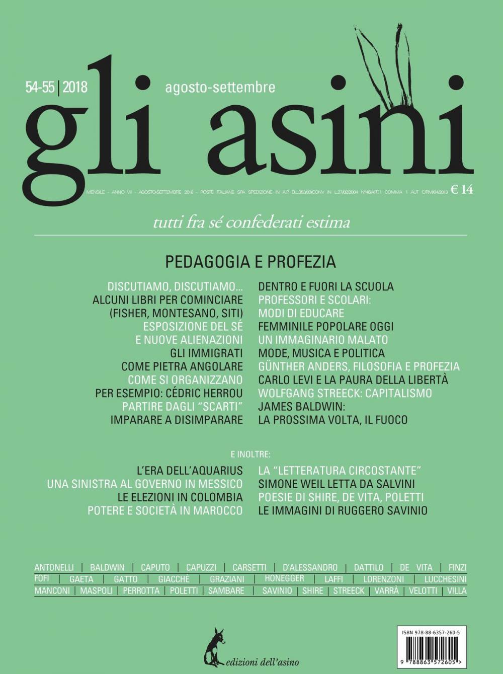 Big bigCover of "Gli asini" n.54-55 agosto settembre 2018