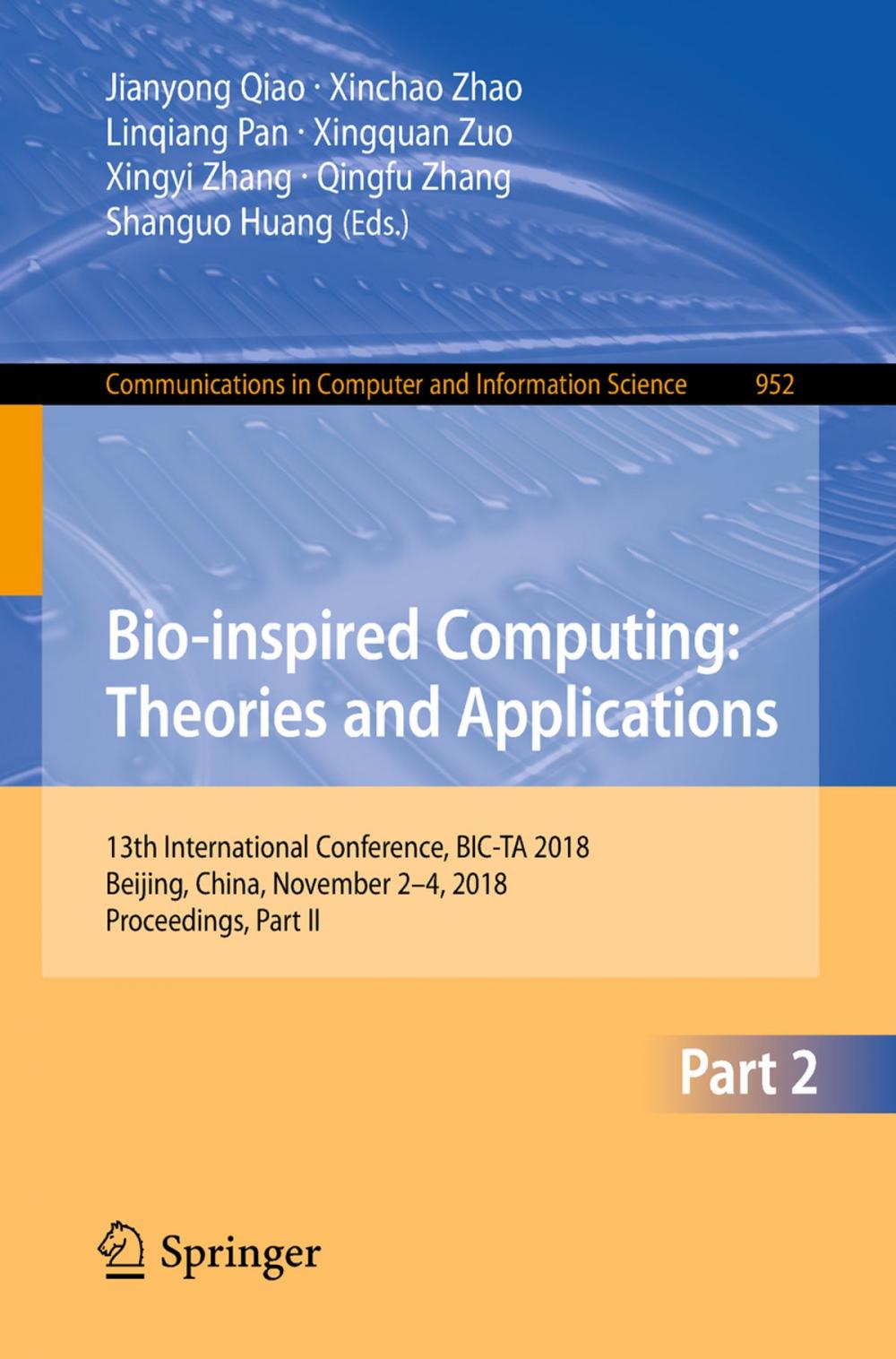 Big bigCover of Bio-inspired Computing: Theories and Applications