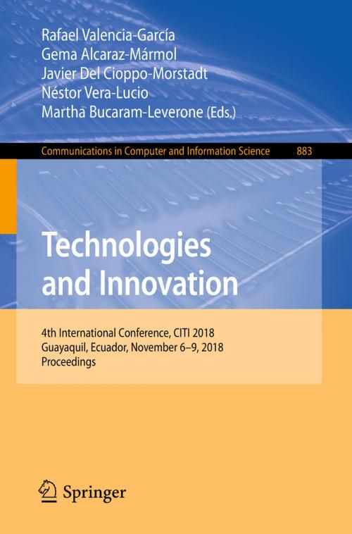 Cover of the book Technologies and Innovation by , Springer International Publishing