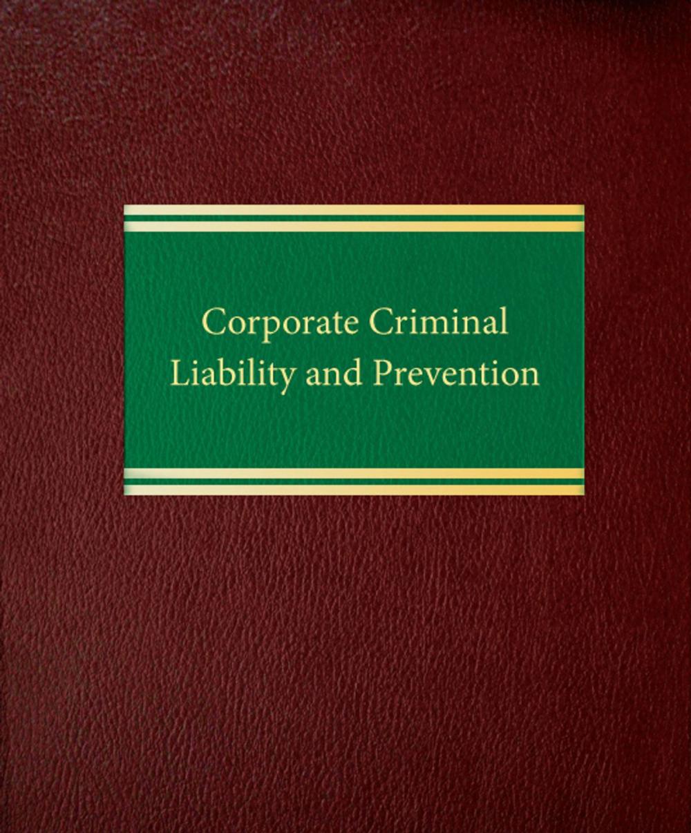 Big bigCover of Corporate Criminal Liability and Prevention