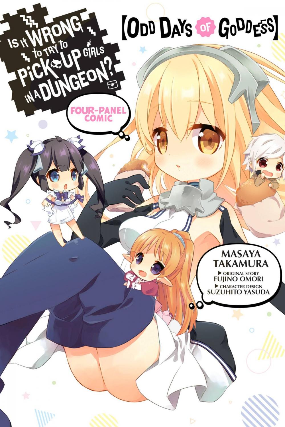 Big bigCover of Is It Wrong to Try to Pick Up Girls in a Dungeon? Four-Panel Comic: Odd Days of Goddess