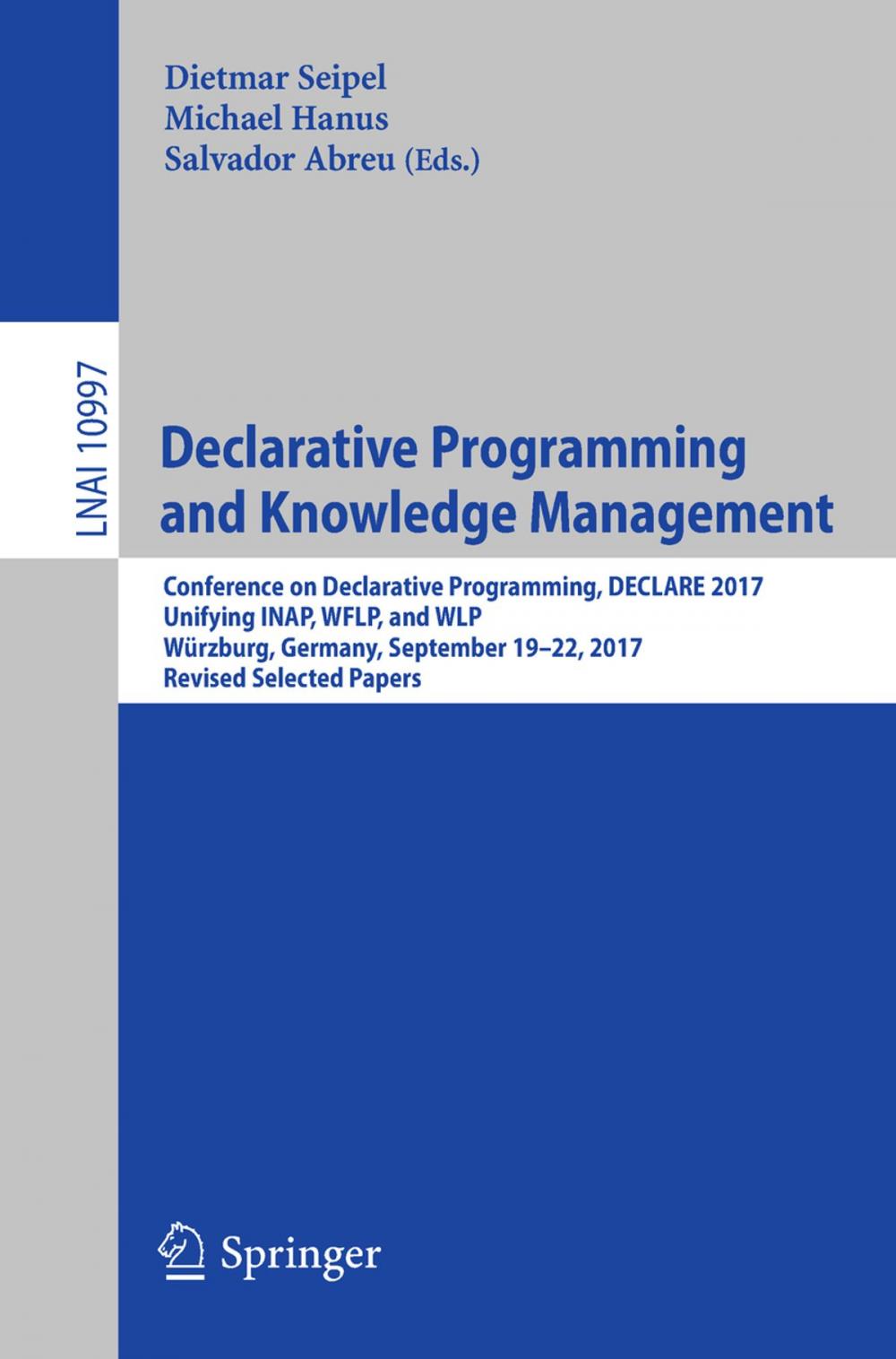 Big bigCover of Declarative Programming and Knowledge Management