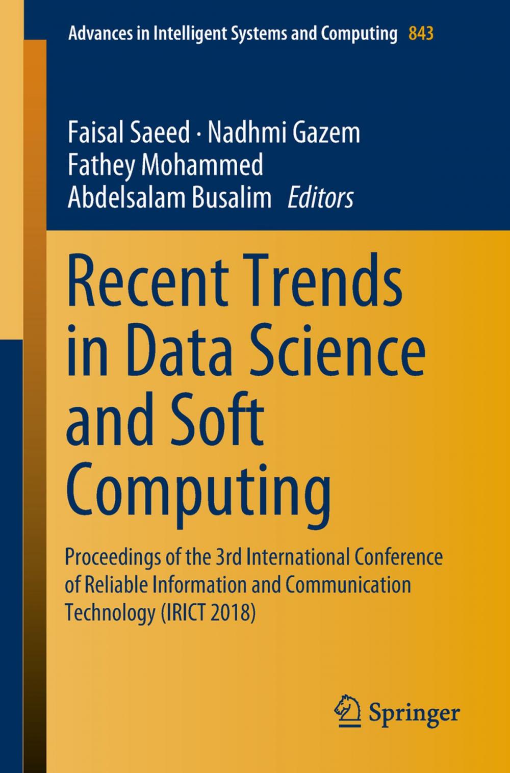 Big bigCover of Recent Trends in Data Science and Soft Computing
