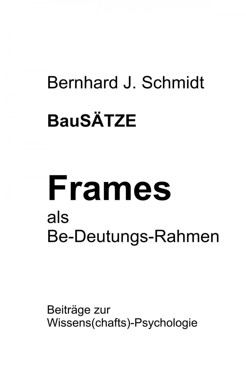 Big bigCover of BauSÄTZE: Frames - als Be-Deutungs-Rahmen