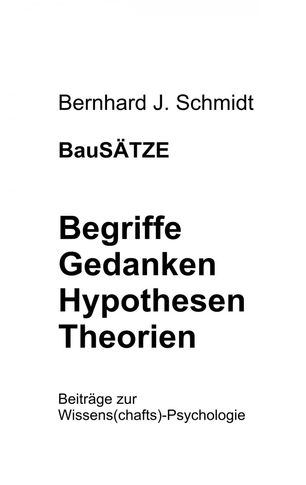 Big bigCover of BauSÄTZE: Begriffe - Gedanken - Hypothesen - Theorien