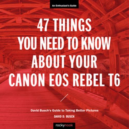 Cover of the book 47 Things You Need to Know About Your Canon EOS Rebel T6 by David Busch, Rocky Nook