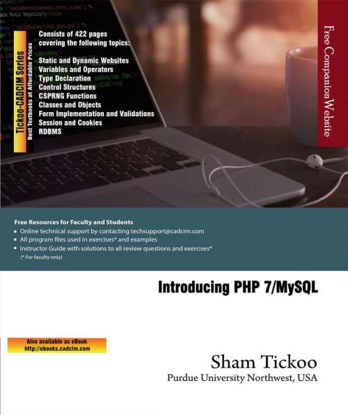 Cover of the book Introducing PHP 7/MySQL by Prof Sham Tickoo, CADCIM Technologies