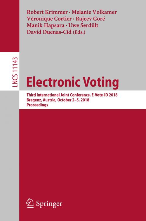 Cover of the book Electronic Voting by , Springer International Publishing