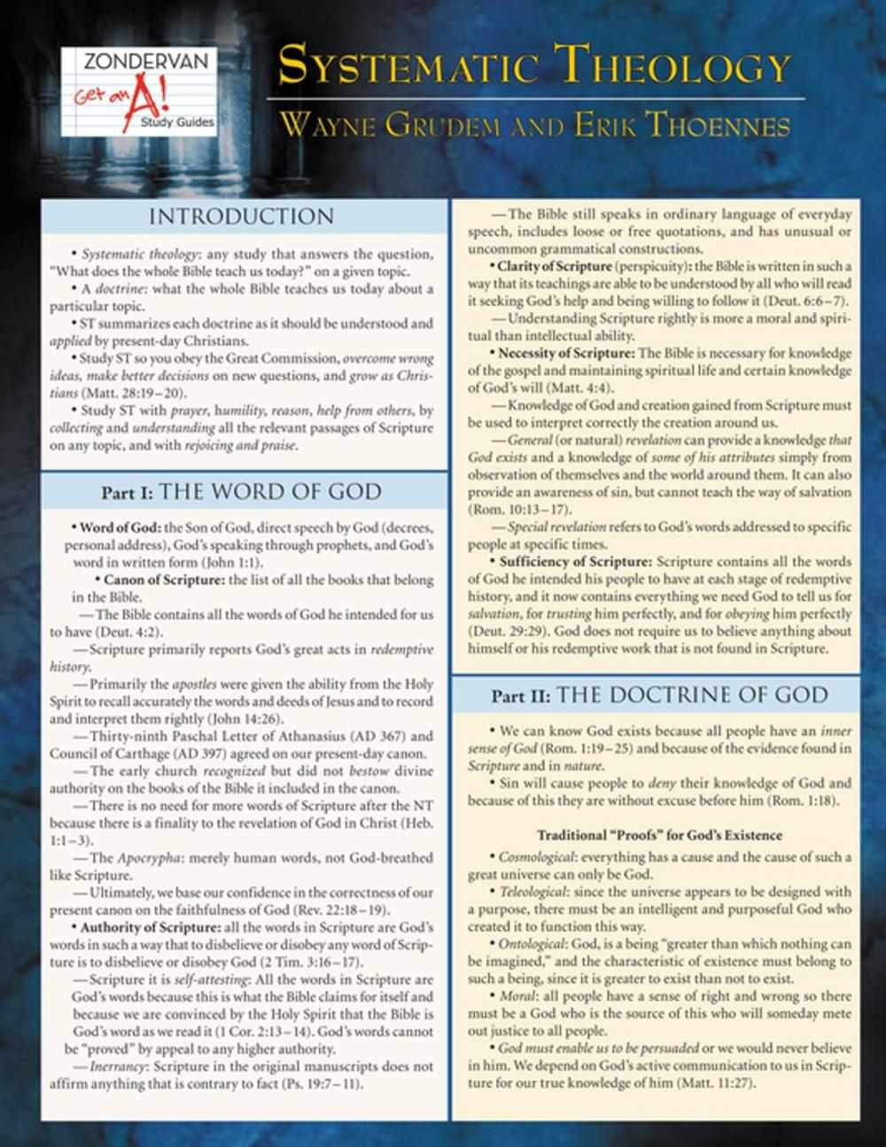 Big bigCover of Systematic Theology Laminated Sheet