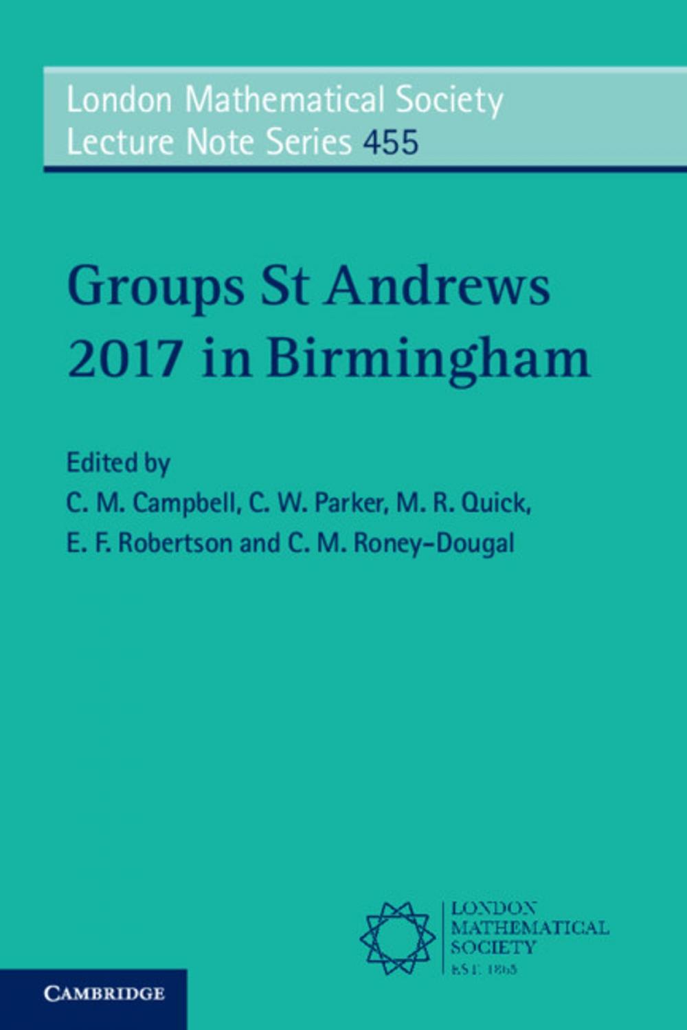 Big bigCover of Groups St Andrews 2017 in Birmingham