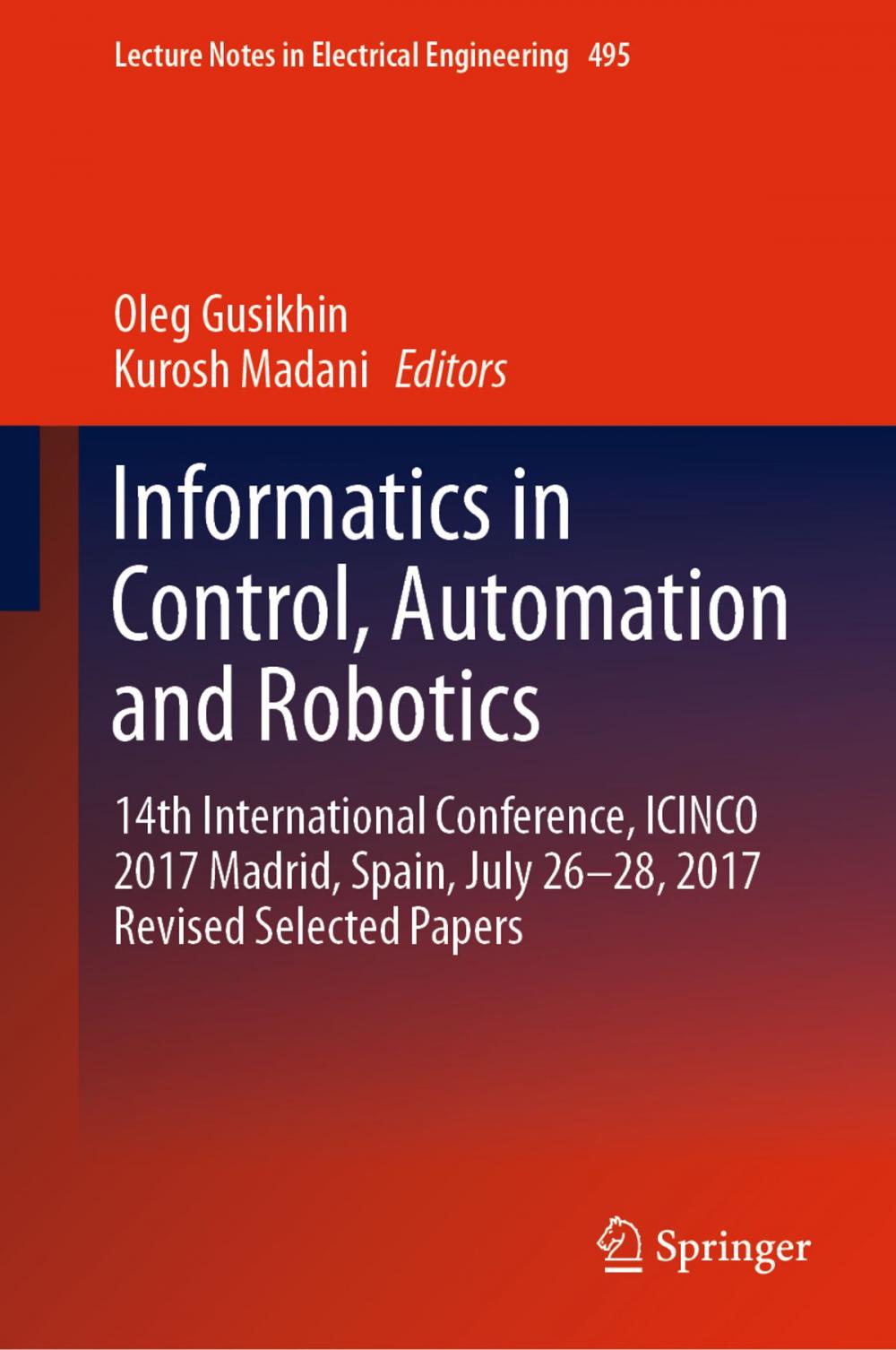 Big bigCover of Informatics in Control, Automation and Robotics