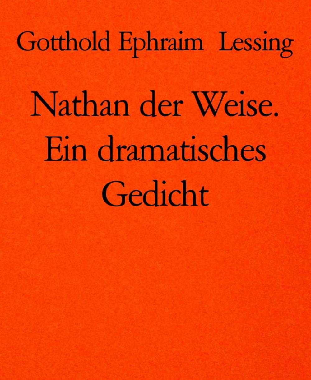 Big bigCover of Nathan der Weise. Ein dramatisches Gedicht