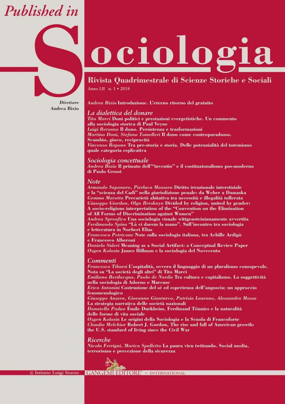 Big bigCover of Note sulla sociologia italiana, tra Achille Ardigò e Francesco Alberoni