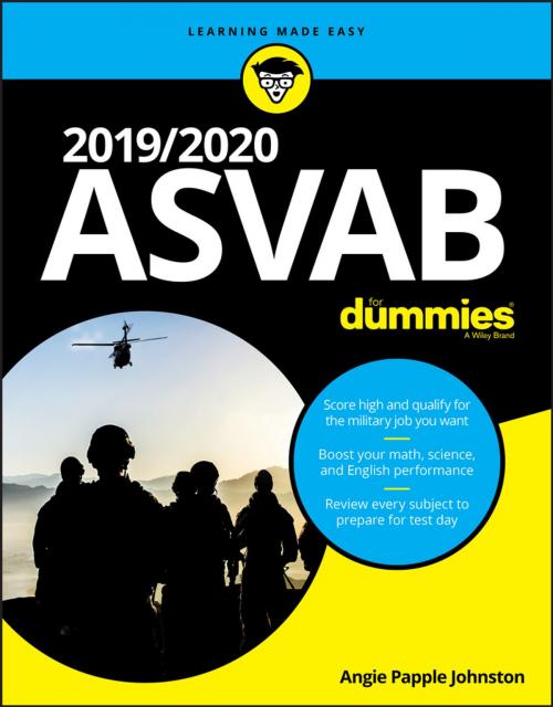 Cover of the book 2019/2020 ASVAB For Dummies by Angie Papple Johnston, Wiley