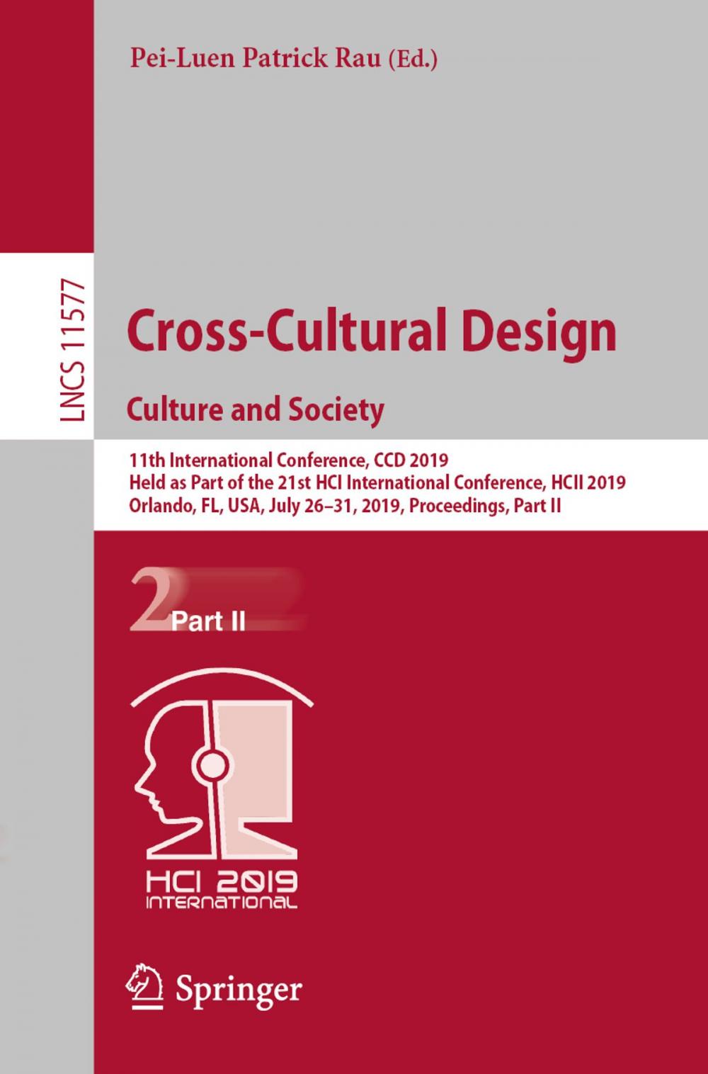 Big bigCover of Cross-Cultural Design. Culture and Society
