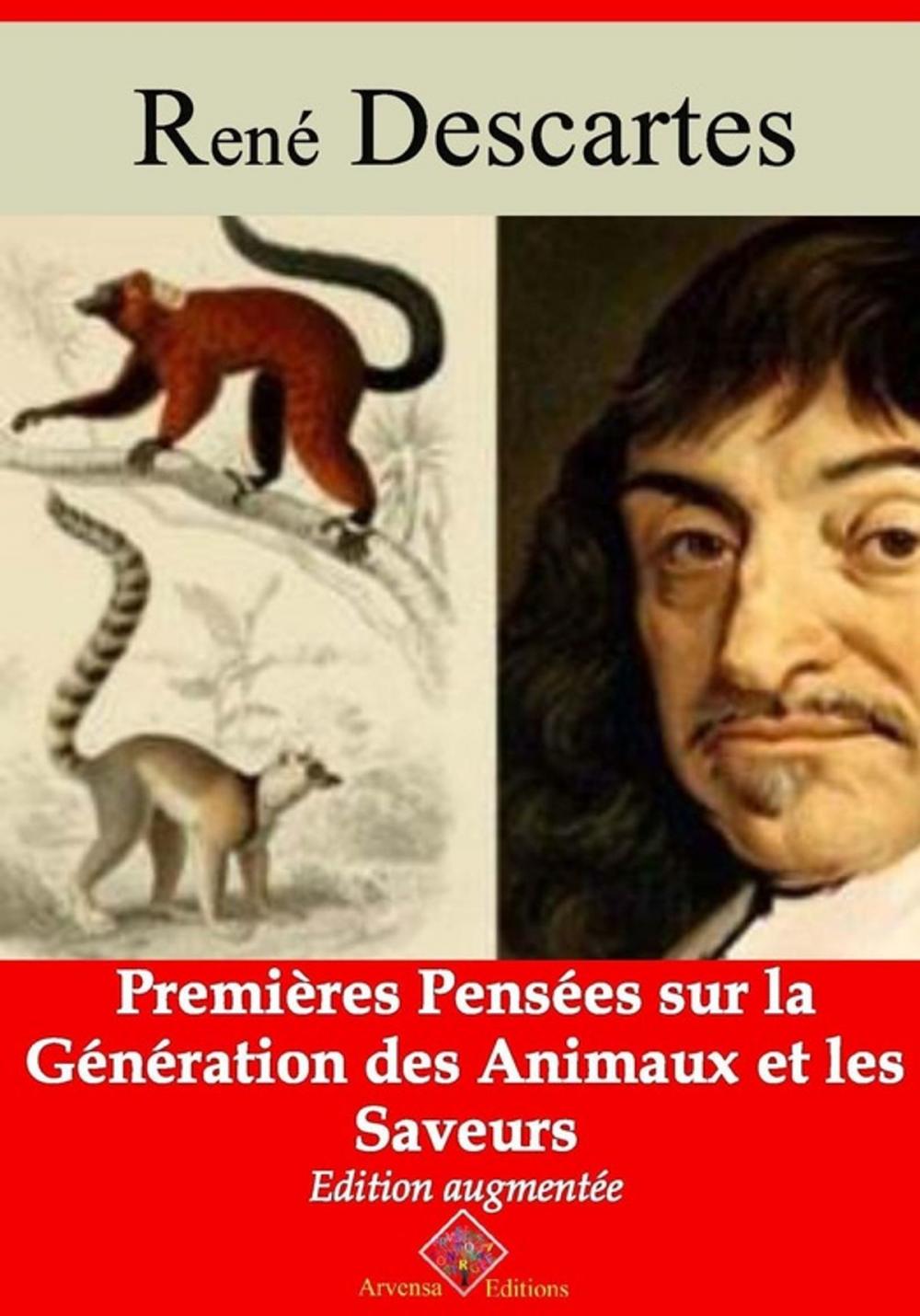 Big bigCover of Premières pensées sur la génération des animaux et les saveurs – suivi d'annexes