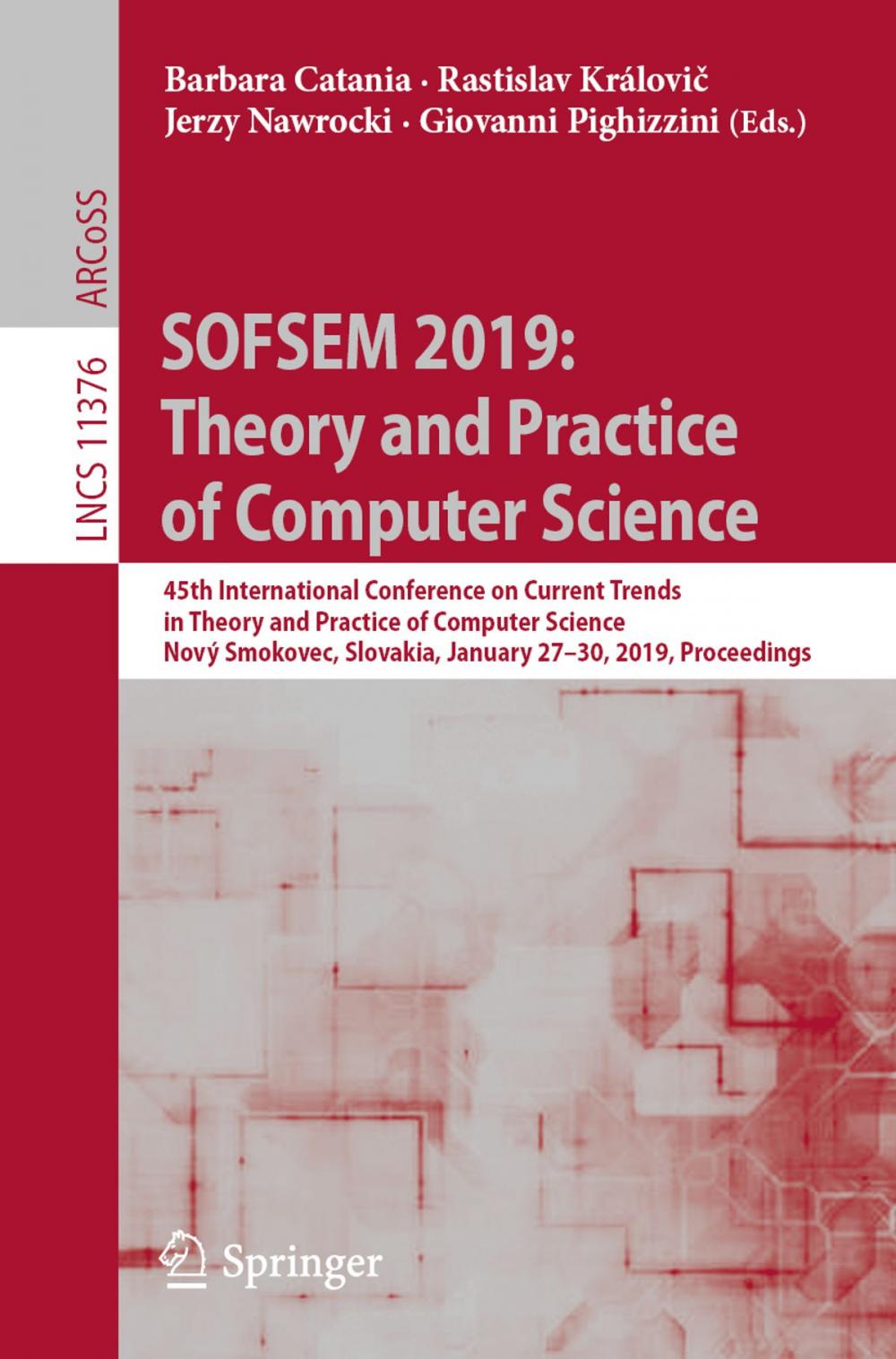 Big bigCover of SOFSEM 2019: Theory and Practice of Computer Science