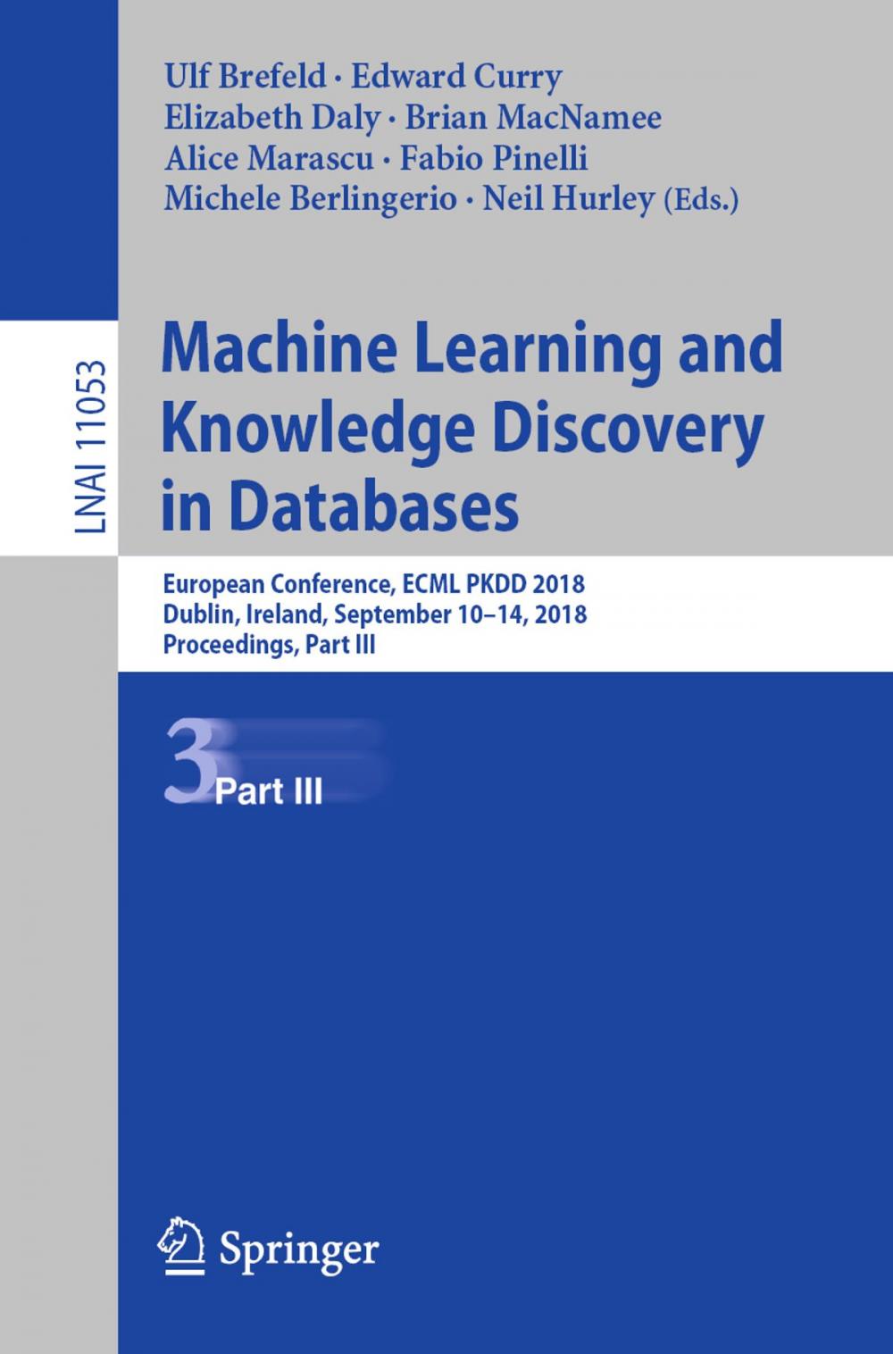 Big bigCover of Machine Learning and Knowledge Discovery in Databases