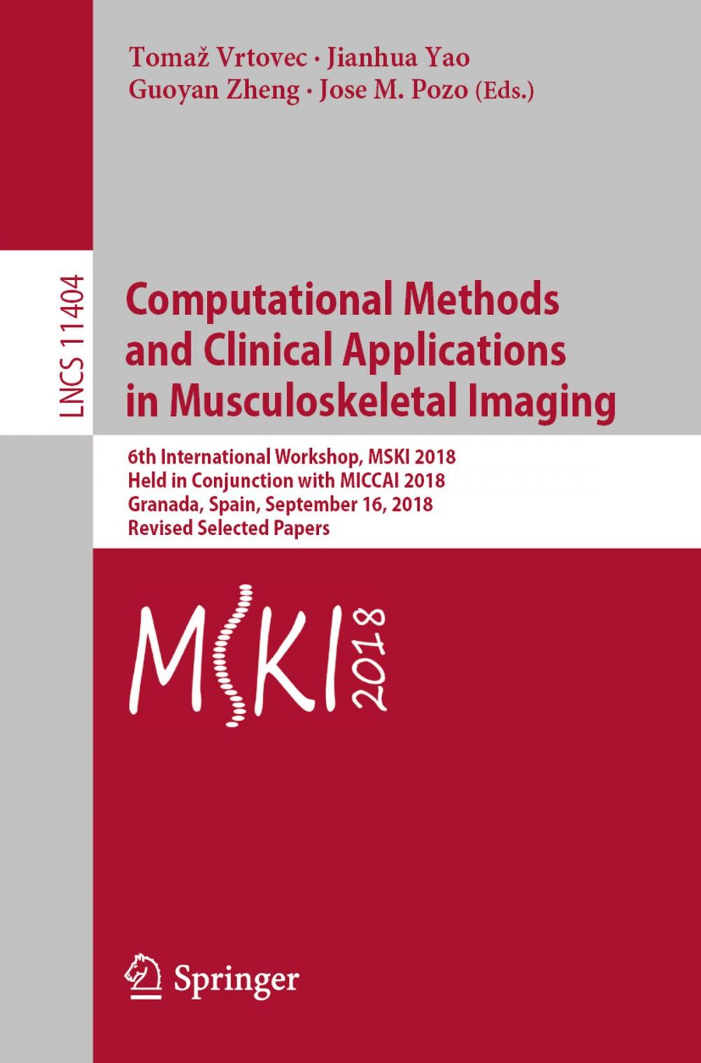 Big bigCover of Computational Methods and Clinical Applications in Musculoskeletal Imaging