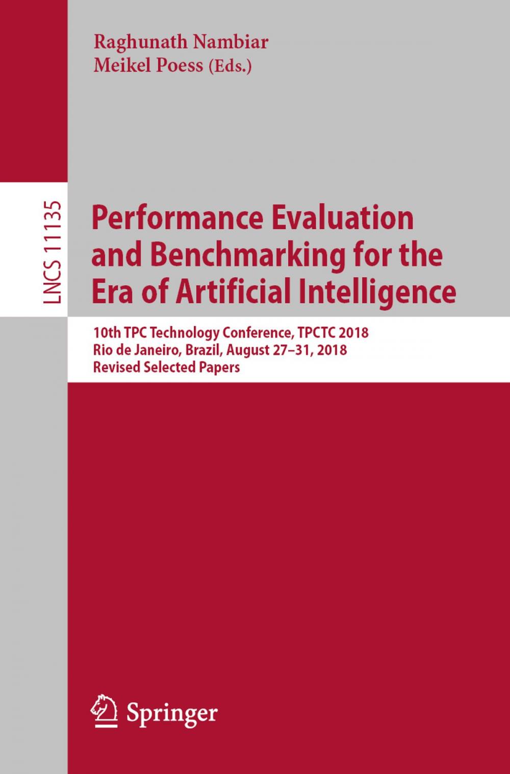 Big bigCover of Performance Evaluation and Benchmarking for the Era of Artificial Intelligence