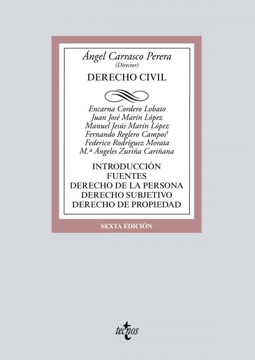 Cover of the book Derecho Civil by Ángel Carrasco Perera, Encarna Cordero Lobato, Juan José Marín López, Manuel Jesús Marín López, Fernando Reglero Campos, Federico Rodríguez Morata, Mª Ángeles Zurilla Cariñana, Tecnos