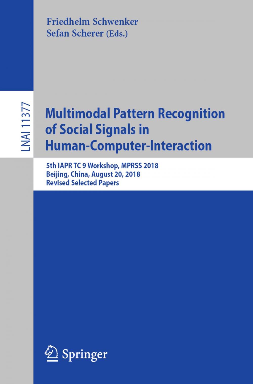 Big bigCover of Multimodal Pattern Recognition of Social Signals in Human-Computer-Interaction