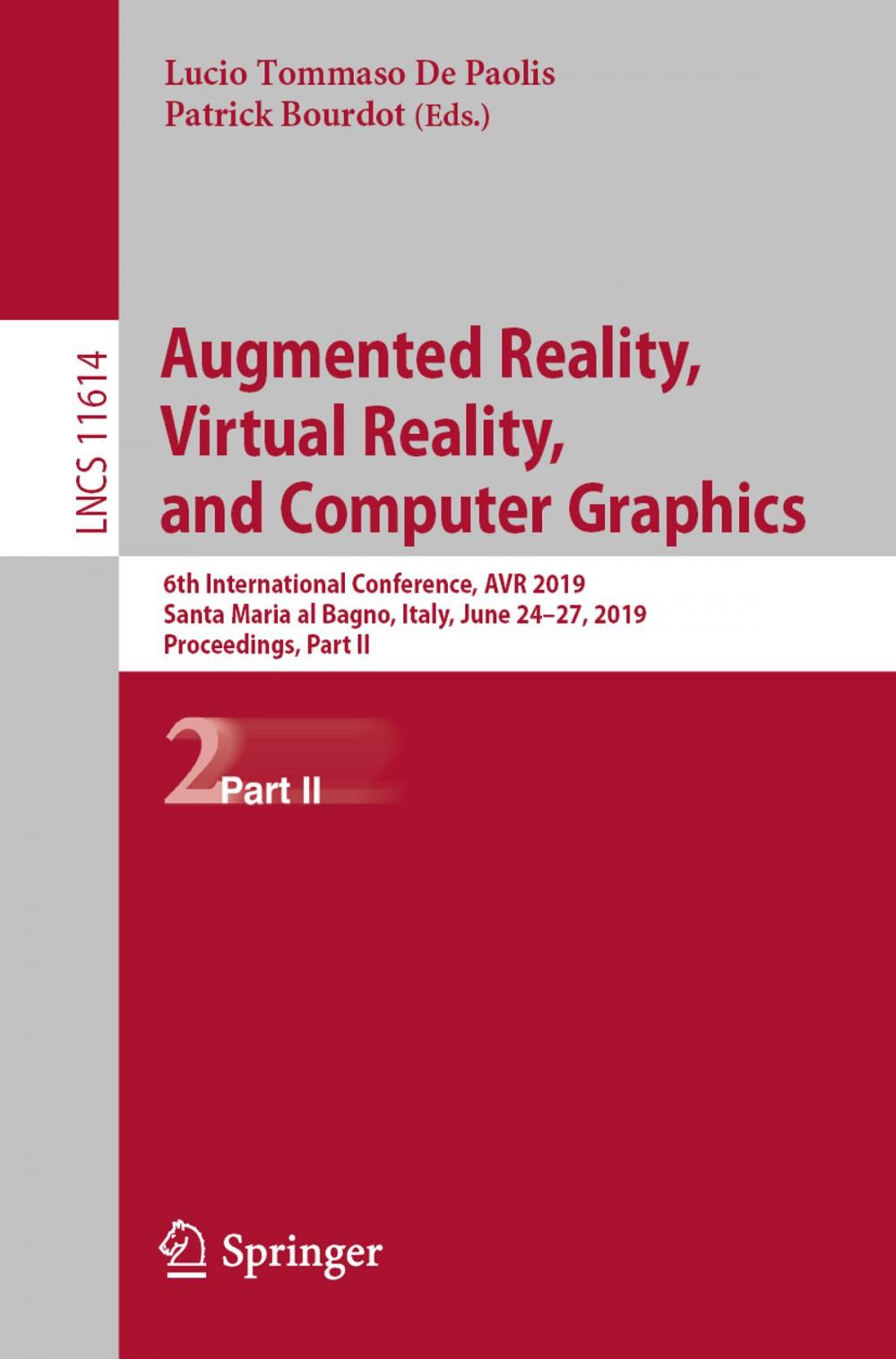 Big bigCover of Augmented Reality, Virtual Reality, and Computer Graphics