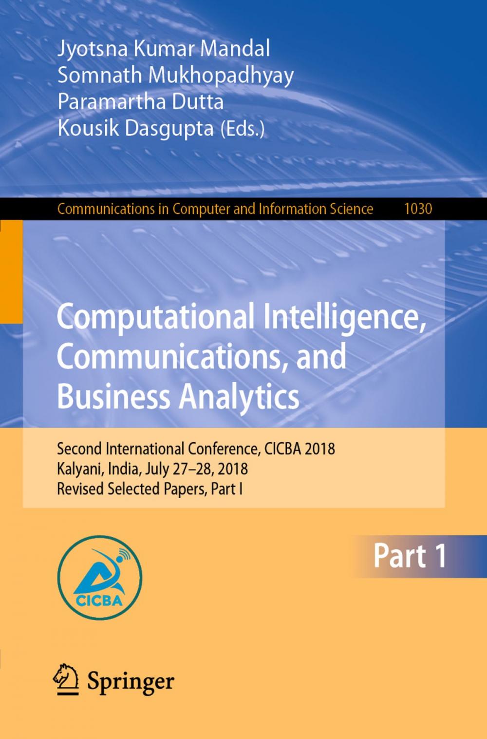 Big bigCover of Computational Intelligence, Communications, and Business Analytics