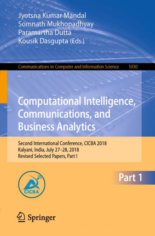 Cover of the book Computational Intelligence, Communications, and Business Analytics by , Springer Singapore