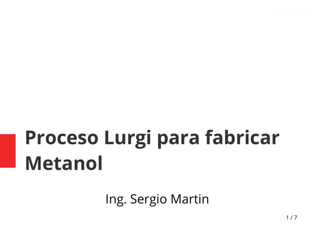 Big bigCover of Proceso Lurgi para fabricar metanol