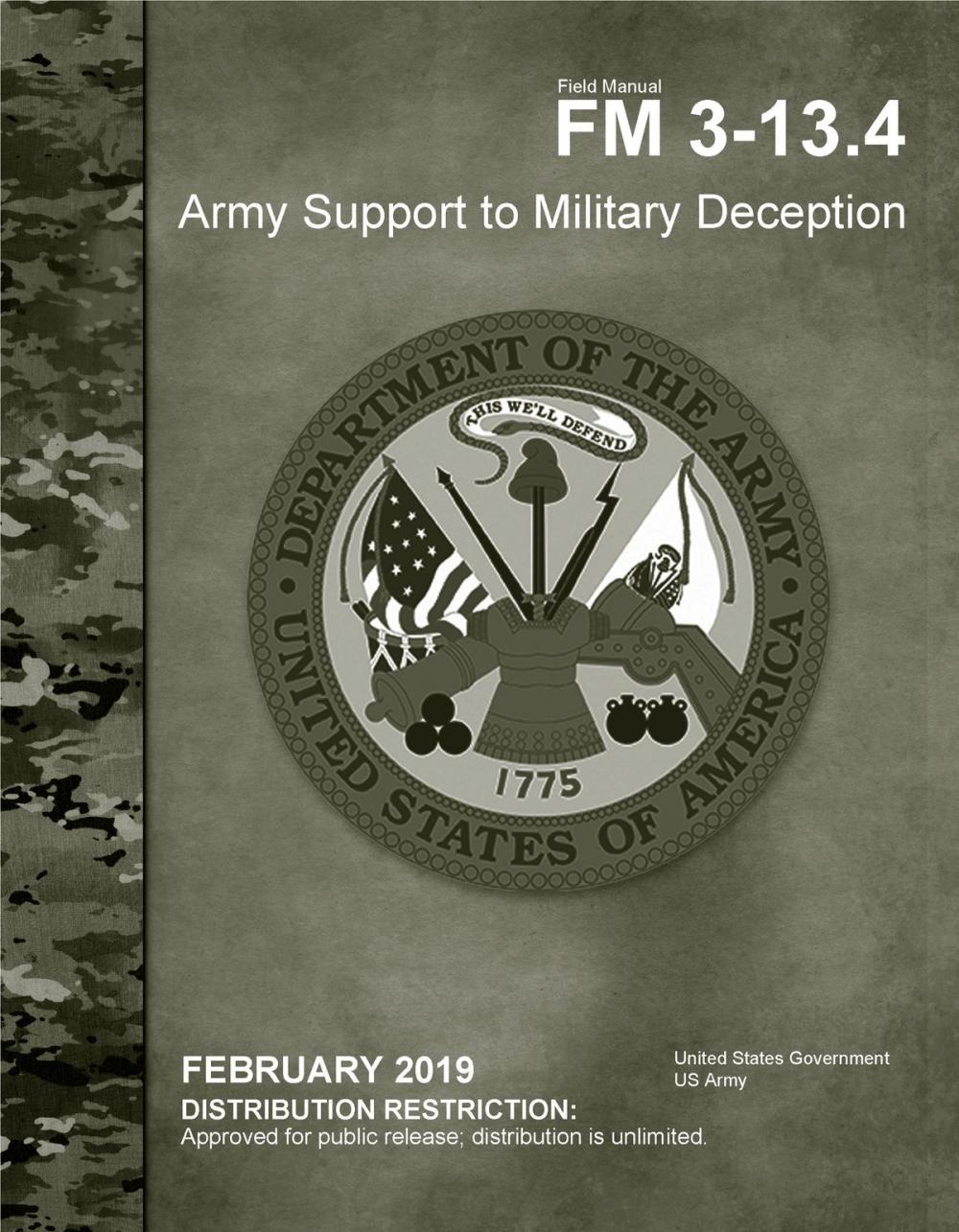 Big bigCover of Field Manual FM 3-13.4 Army Support to Military Deception February 2019