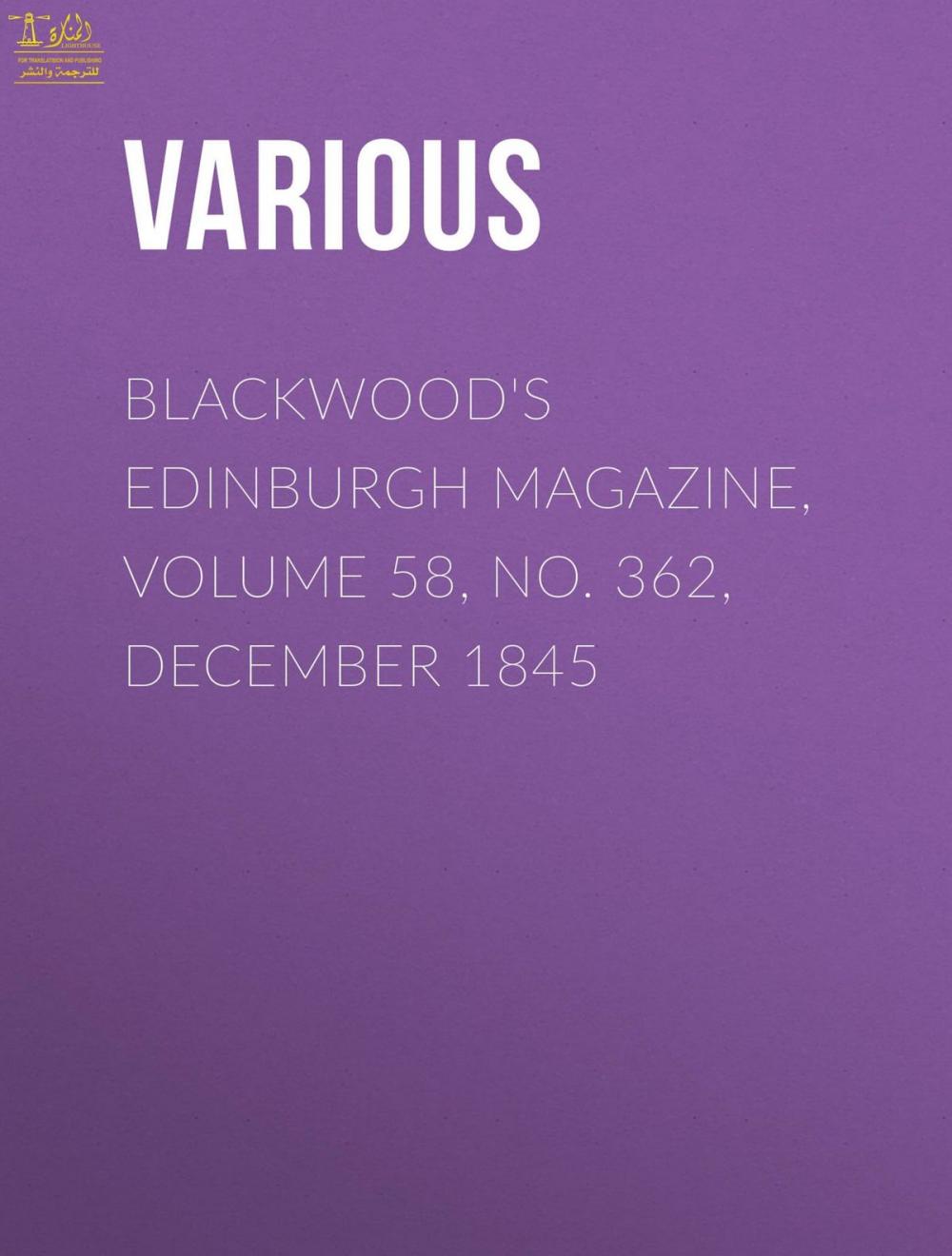 Big bigCover of Blackwood's Edinburgh Magazine, Volume 64, No. 398