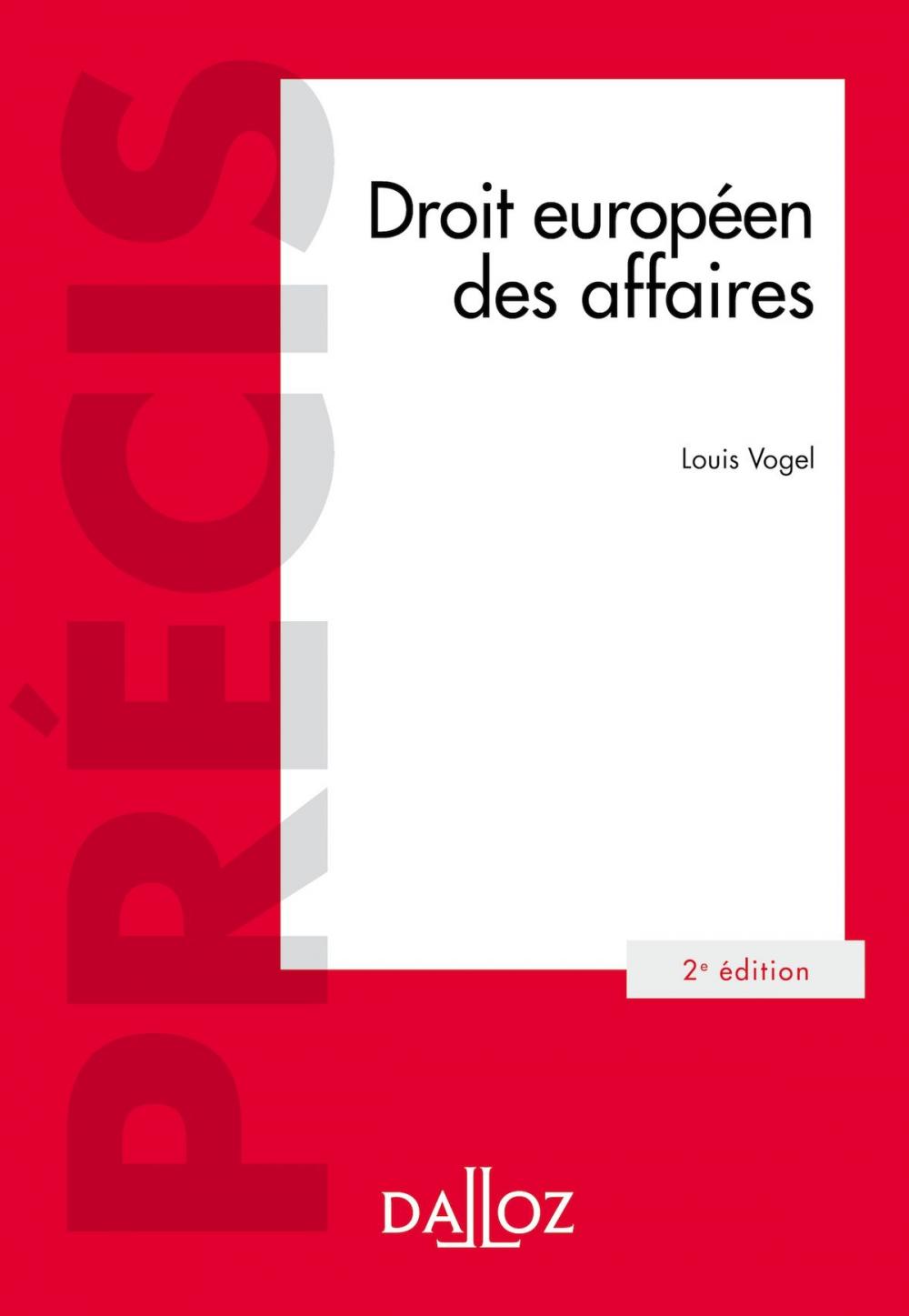 Big bigCover of Droit européen des affaires - 2e éd.