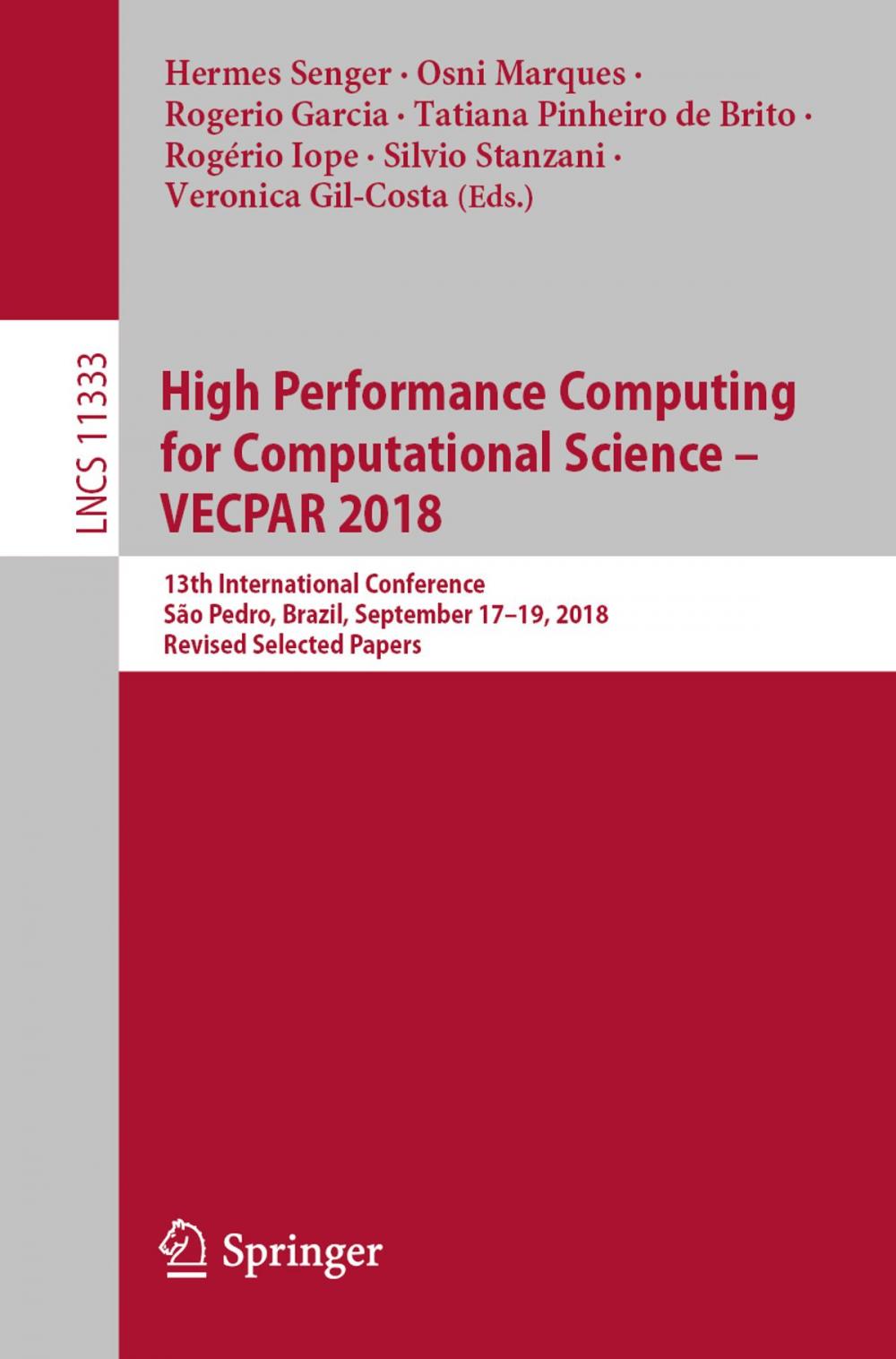 Big bigCover of High Performance Computing for Computational Science – VECPAR 2018