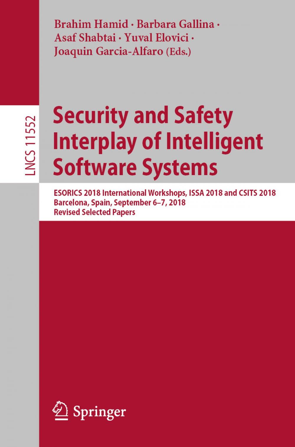 Big bigCover of Security and Safety Interplay of Intelligent Software Systems